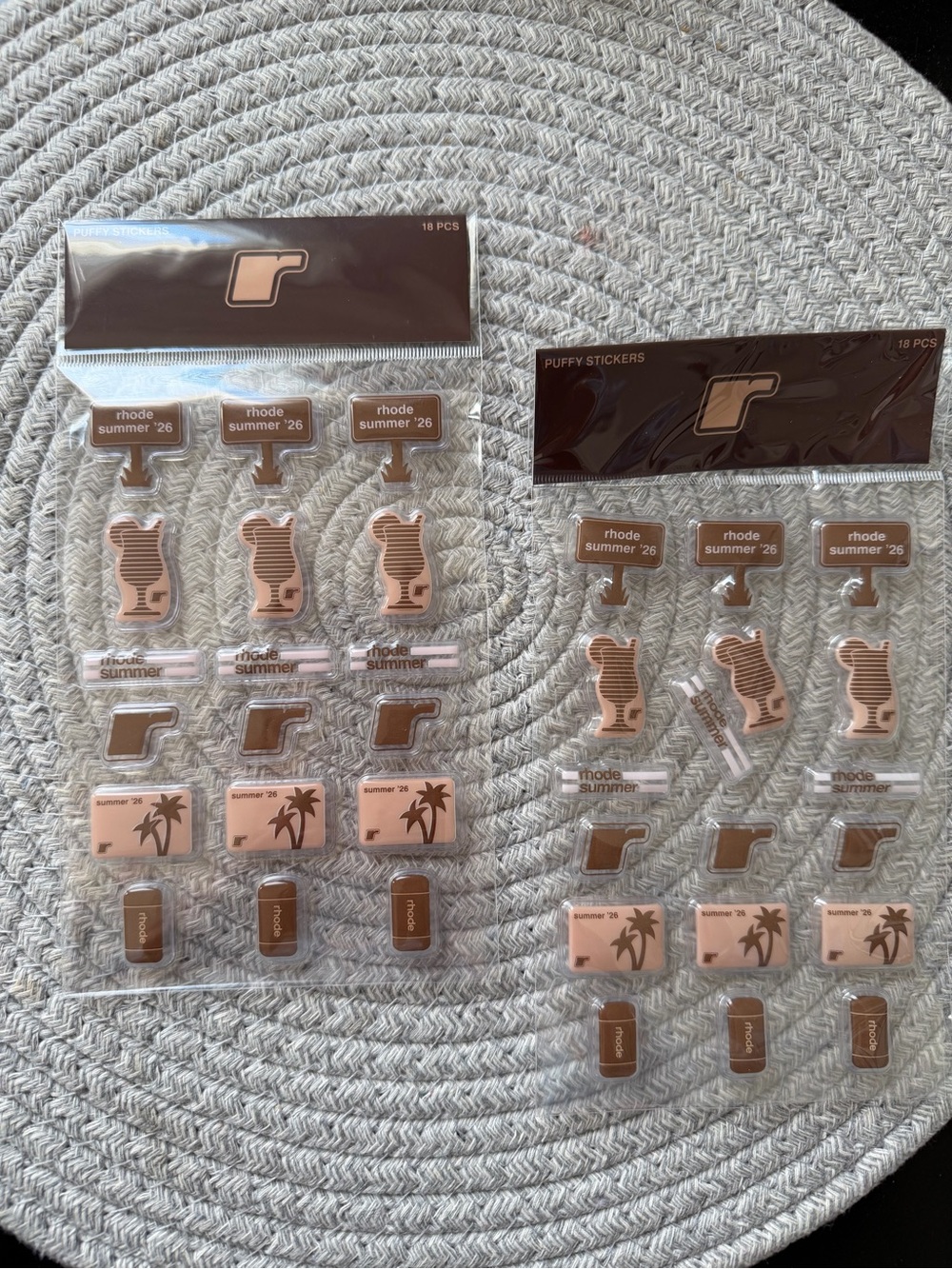 RHODE Rose Gold Puffy Sticker Pack for Phones & Accessories